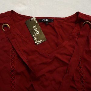Maroon Shell Top